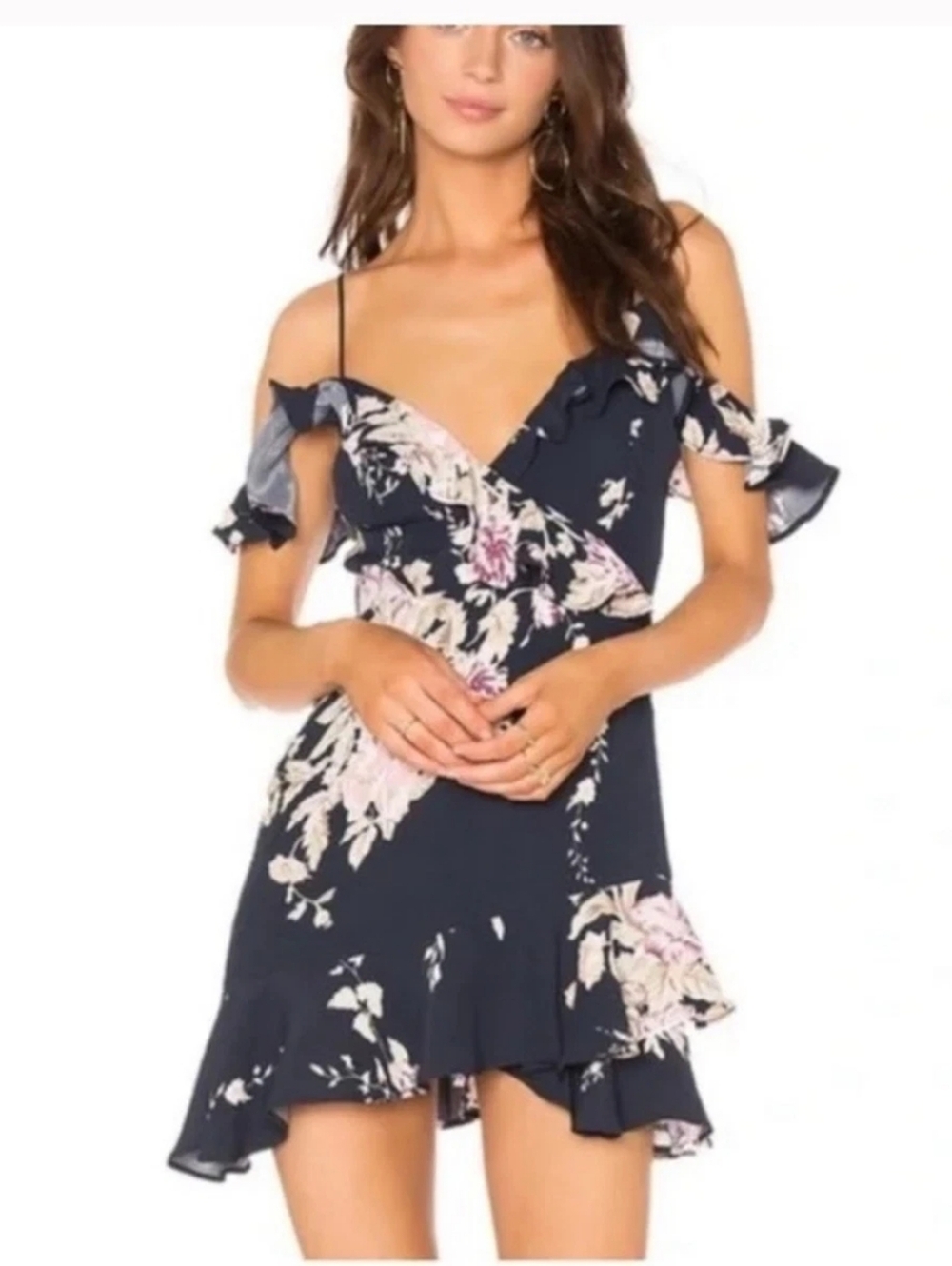 MAJORELLE Salsa Dress in Fauna Navy Floral Size M
